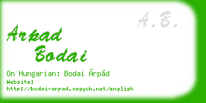 arpad bodai business card