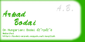 arpad bodai business card